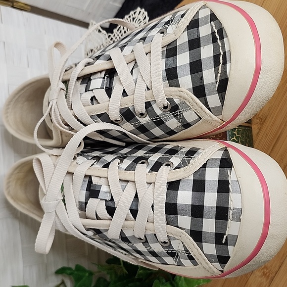👉*VTG* SIMPLE ECO SNEAKS BLACK & WHITE GINGHAM PLAID SNEAKERS ~WOMEN'S SIZE 9.5 - Picture 8 of 14